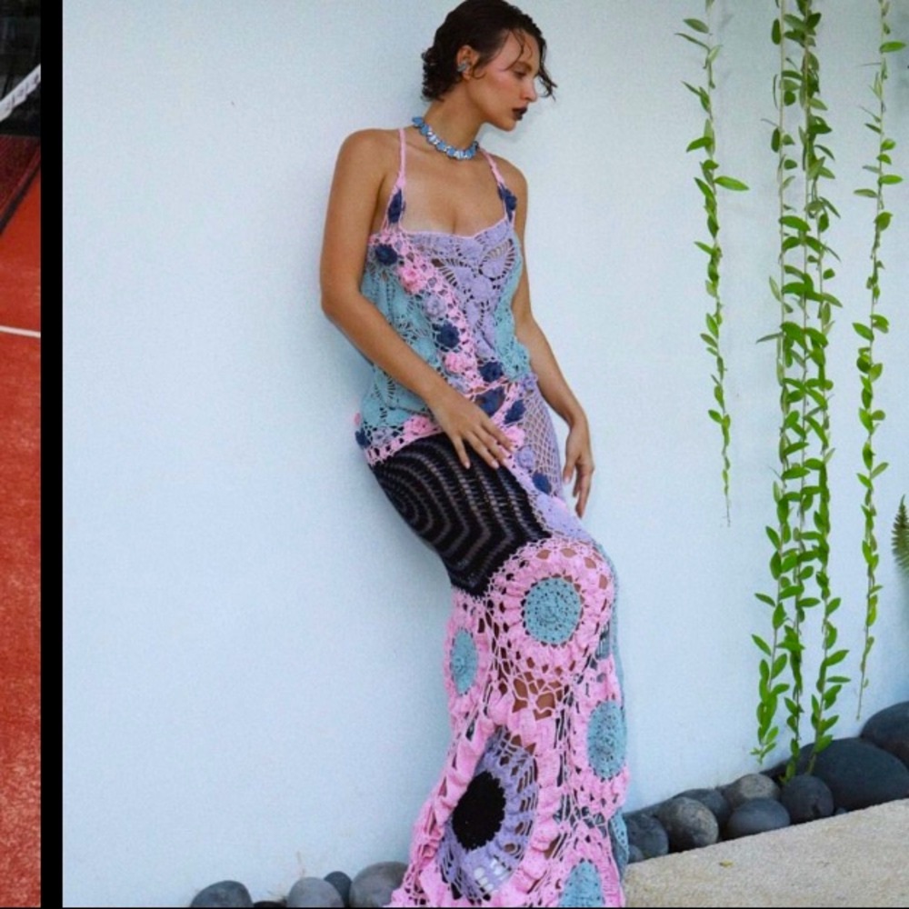 Oceanus Cassandra Crochet Evening Maxi Dress - Picture 3 of 16
